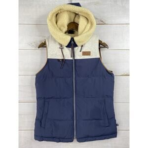 PICTURE Organic Clothing Vest Womens S Quilted Sherpa Hooded Holly Puffer Jacket